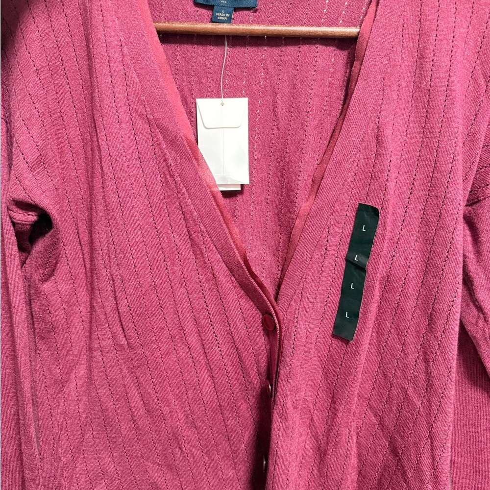 Banana Republic Red/Maroon Button Down Knit Sweater